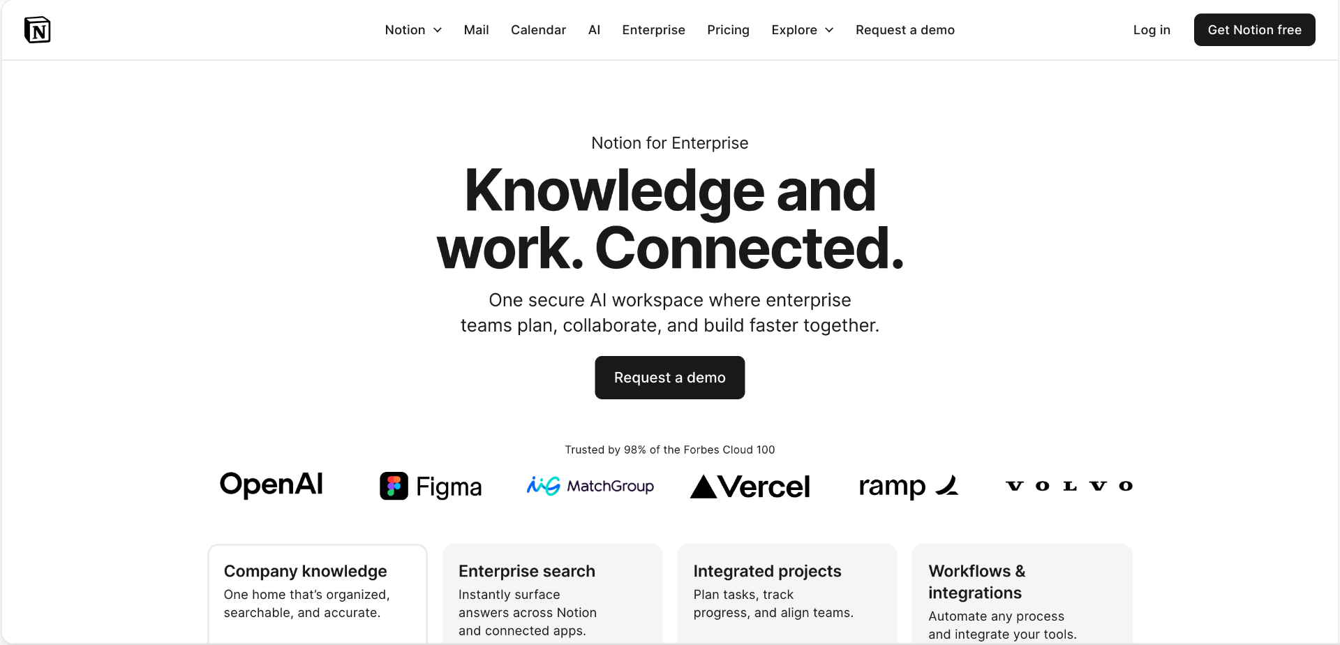 Before: Generic Notion enterprise page